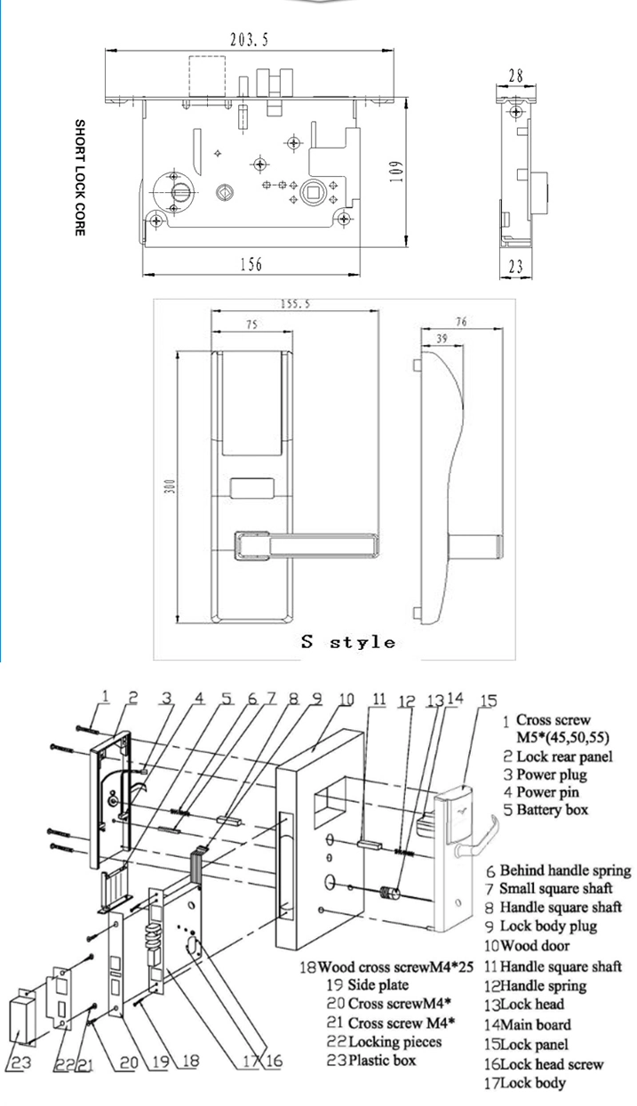 RFID Card Hotel Door Lock System