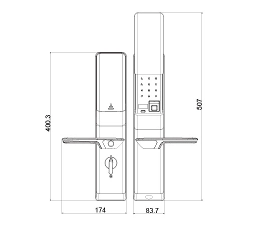 Safe Fingerprint Magnetic Combination Electronic Door Hardware Smart Lock Handle