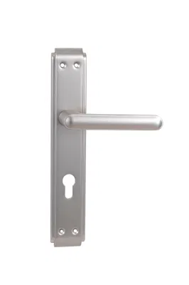 Manija de puerta de seguridad con placa de hierro, manija de aluminio con placa de hierro de 85mm, nuevo estilo a la moda, superventas, llave de entrada, privacidad, cerradura de puerta segura